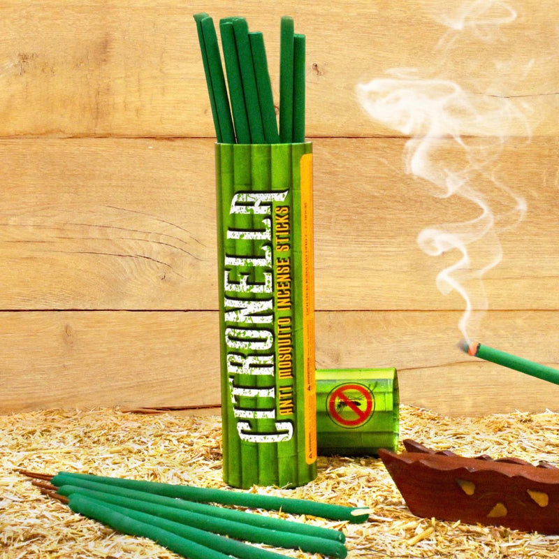 100% Natural Citronella Incense Sticks + Holder